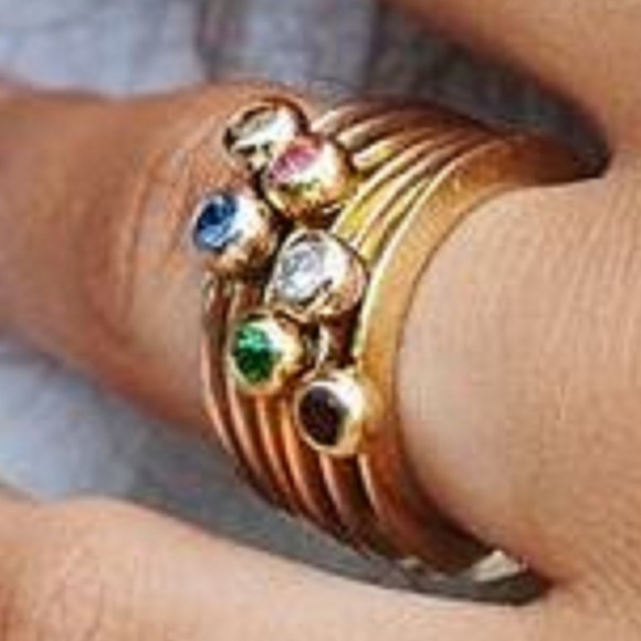 *SALE*18K Gold Stackable Rings Peridot, Diamond, Garnet, Citrine, Sapphires